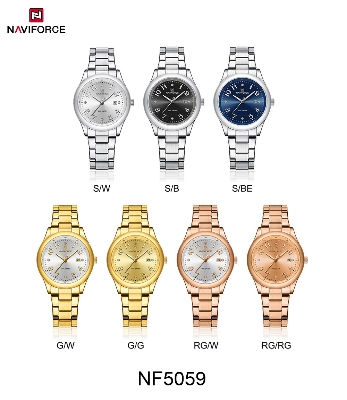 Picture of NAVIFORCE NF5059 Japanese Quartz Movement Women’s Elegant Watch Stainless Steel Band 3ATM Waterproof Luxury Wristwatch