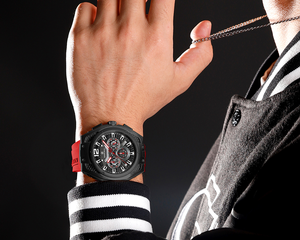Picture of NAVIFORCE NF8063 Men’s Quartz Chronograph Watch Luminous Waterproof Sports Style with Date and Stopwatch
