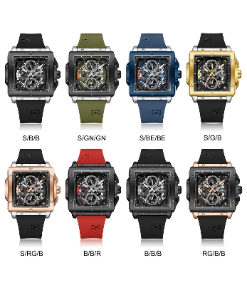 Picture of NAVIFORCE NF8064 Fashion Square Waterproof Luminous Sports Fumed Silica Quartz Chronograph Watch