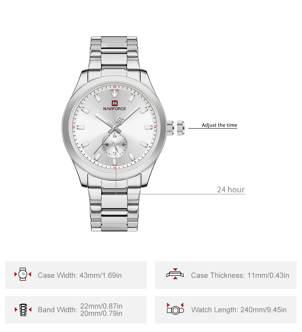 Picture of NAVIFORCE NF9231 Men’s Minimalist Business Watch with Japanese Quartz Movement Luminous Waterproof Multifunctional Dial