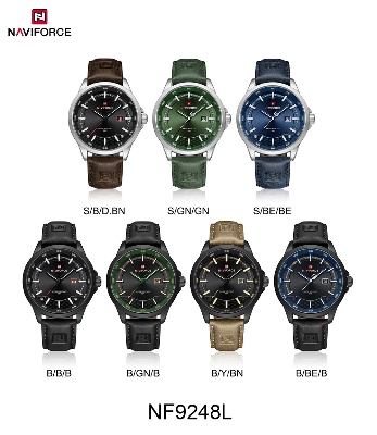 Picture of NAVIFORCE NF9248 PU Leather Japanese Movement Luminous Waterproof Sports Watch With Date For Men