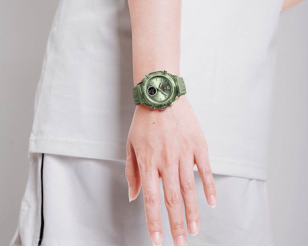 Picture of NAVIFORCE NF7109 5ATM Waterproof Fashion Transparent LCD Digital Date Silicone Strap Teenager Watch