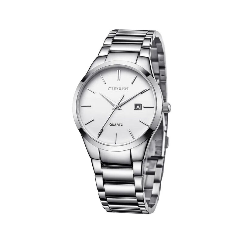 Picture of Curren C8106S Stainless Steel Analog Wrist Watch for Men-Silver White