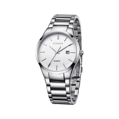 Picture of Curren C8106S Stainless Steel Analog Wrist Watch for Men-Silver White