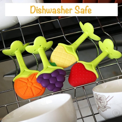 Picture of BPA Free Silicone Fruit Baby Teether Toy for 3 Months Above Infant Sore Gums Pain Relief (1 Fruits)