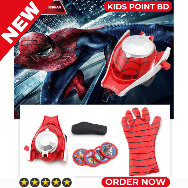 Picture of Spiderman Toy for Kids (Full Web Role Play Movie Hero Wrist Launcher Set with Spiderman Gloves) Special Birthday Gift for Kids