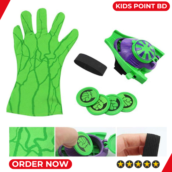 Picture of Hulk Web Dart Blaster Toys Set - (Launcher, Glove, 4 Pieces Plastic Role Play Movie Hero Wrist Toy for Kids)