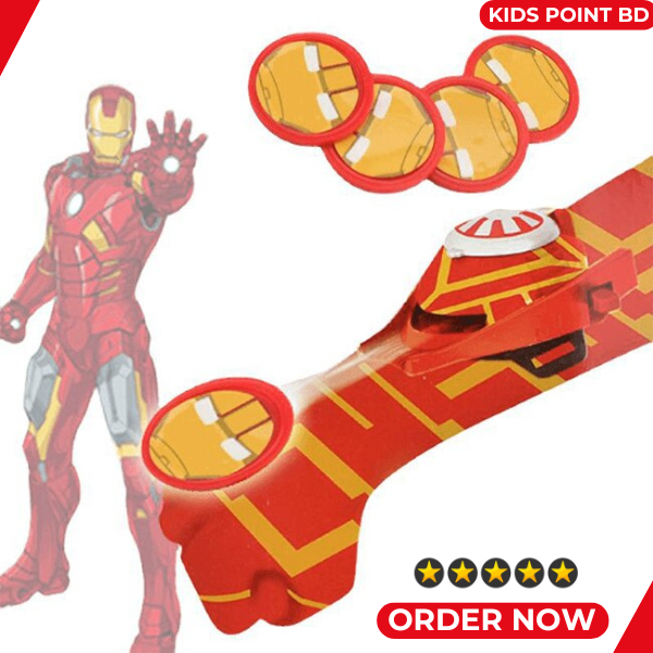 Picture of Avengers Iron Man Toys for Kids (4 Pcs Web Role Play Movie Hero Wrist  Plastic Toys & Marvel Action Super Hero Iron Man Launcher Gloves with 1 Pcs Wrist Belt Toys Set Special Birthday Gift for Boys and Girls)