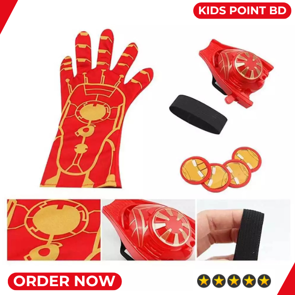 Picture of Avengers Iron Man Toys for Kids (4 Pcs Web Role Play Movie Hero Wrist  Plastic Toys & Marvel Action Super Hero Iron Man Launcher Gloves with 1 Pcs Wrist Belt Toys Set Special Birthday Gift for Boys and Girls)