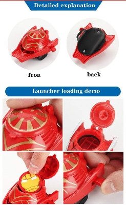 Picture of Iron Man Web Dart Blaster Toys Set - (Avengers Launcher, Glove, 4 Pieces Plastic Role Play Movie Hero Wrist Toy for Kids)