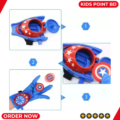 Picture of Captain America Web Dart Blaster Toy Set - (Avengers Launcher, Glove, 4 Pieces Plastic Role Play Movie Hero Wrist Toy for Kids)