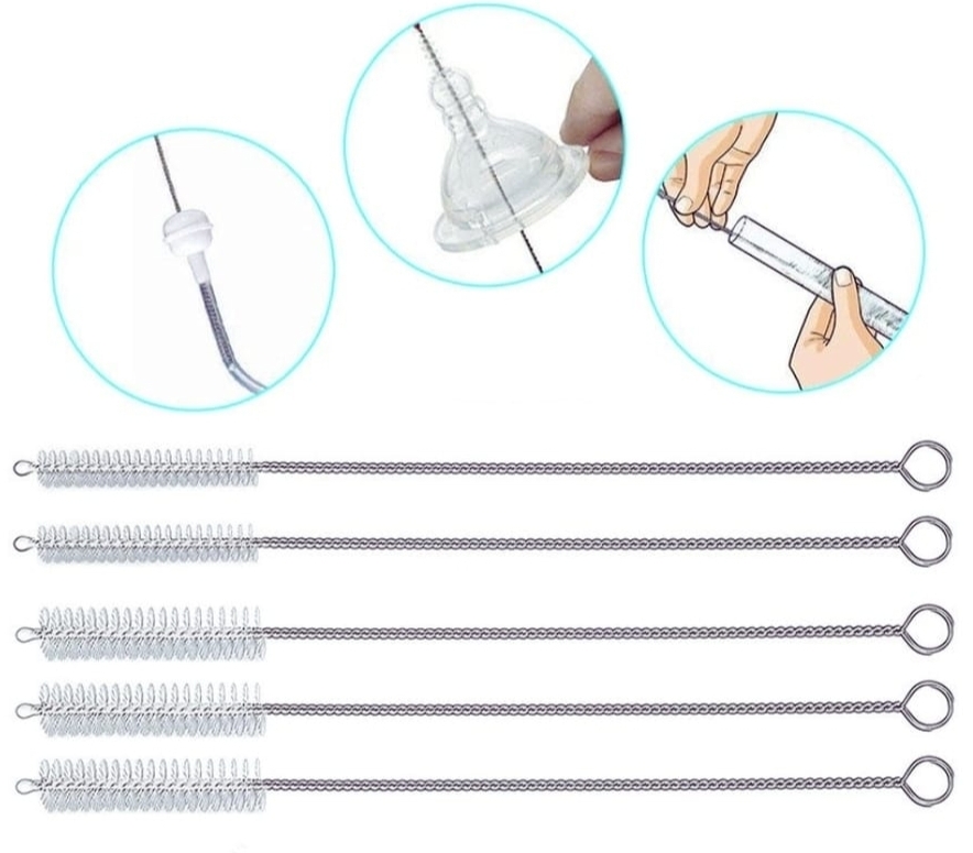 Picture of 3PC Stainless Steel Straw Cleaning Brush Narrow Pipe Cleaner