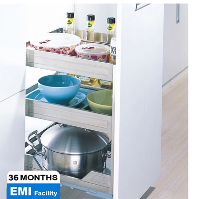 Picture of Wellmax Kitchen Cabinet Drawer Spice Rack Stainless Steel - WDSR 4D