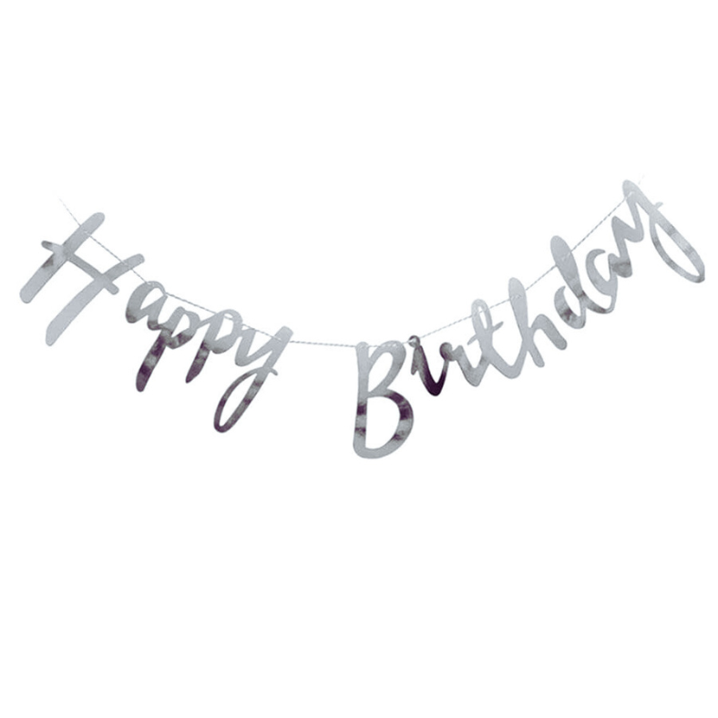 Happy Birthday Cursive Card Banner/Script/Italic Letter/Small Letter Banner for Birthday Decoration - (Pack of 1 Pcs)