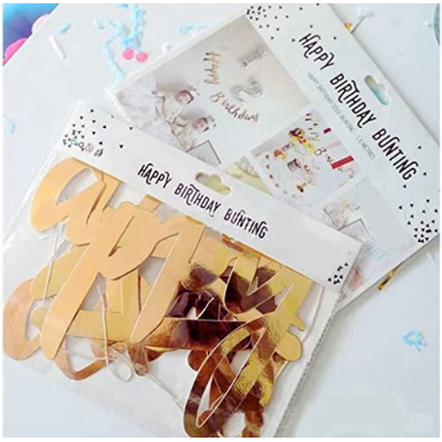 Happy Birthday Cursive Card Banner/Script/Italic Letter/Small Letter Banner for Birthday Decoration - (Pack of 1 Pcs)