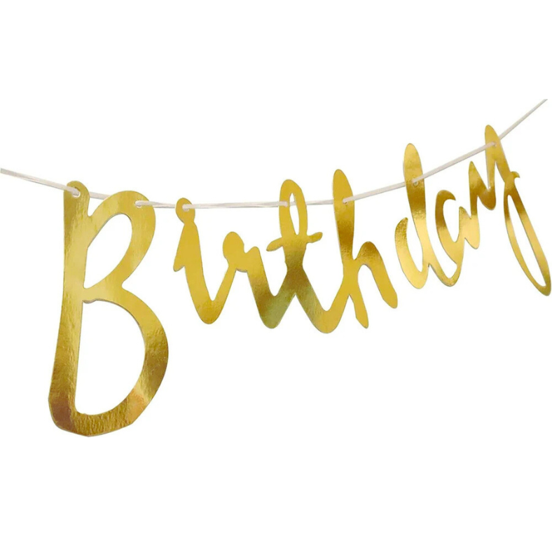Happy Birthday Cursive Card Banner/Script/Italic Letter/Small Letter Banner for Birthday Decoration - (Pack of 1 Pcs)