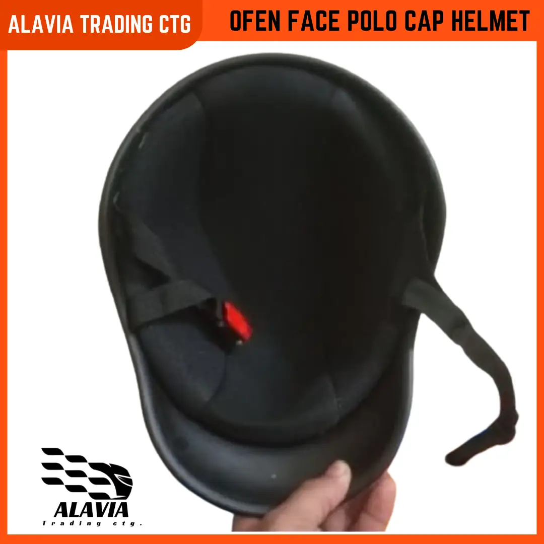 Cap Style Half Helmet – Open Face Motorcycle & Bike Helmet for Men & Women | Polo Sports Design, ABS Build, Lightweight & Retro Hard Hat – Red