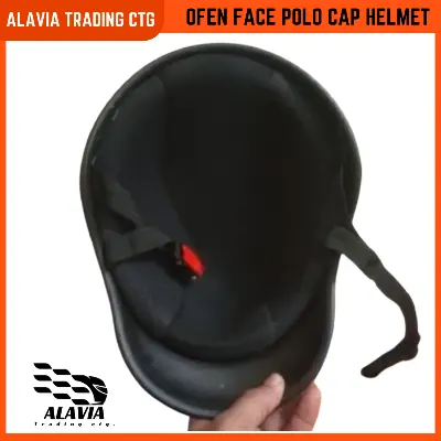 Cap Style Half Helmet – Open Face Motorcycle & Bike Helmet for Men & Women | Polo Sports Design, ABS Build, Lightweight & Retro Hard Hat – Red