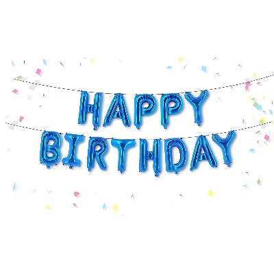 Colorful Happy Birthday Foil Banner Balloons in Multicolor, Black, Red, Golden, Silver, Blue, Pink & Rose Gold- (Pack of 1 Pcs)