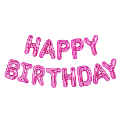 Colorful Happy Birthday Foil Banner Balloons in Multicolor, Black, Red, Golden, Silver, Blue, Pink & Rose Gold- (Pack of 1 Pcs)