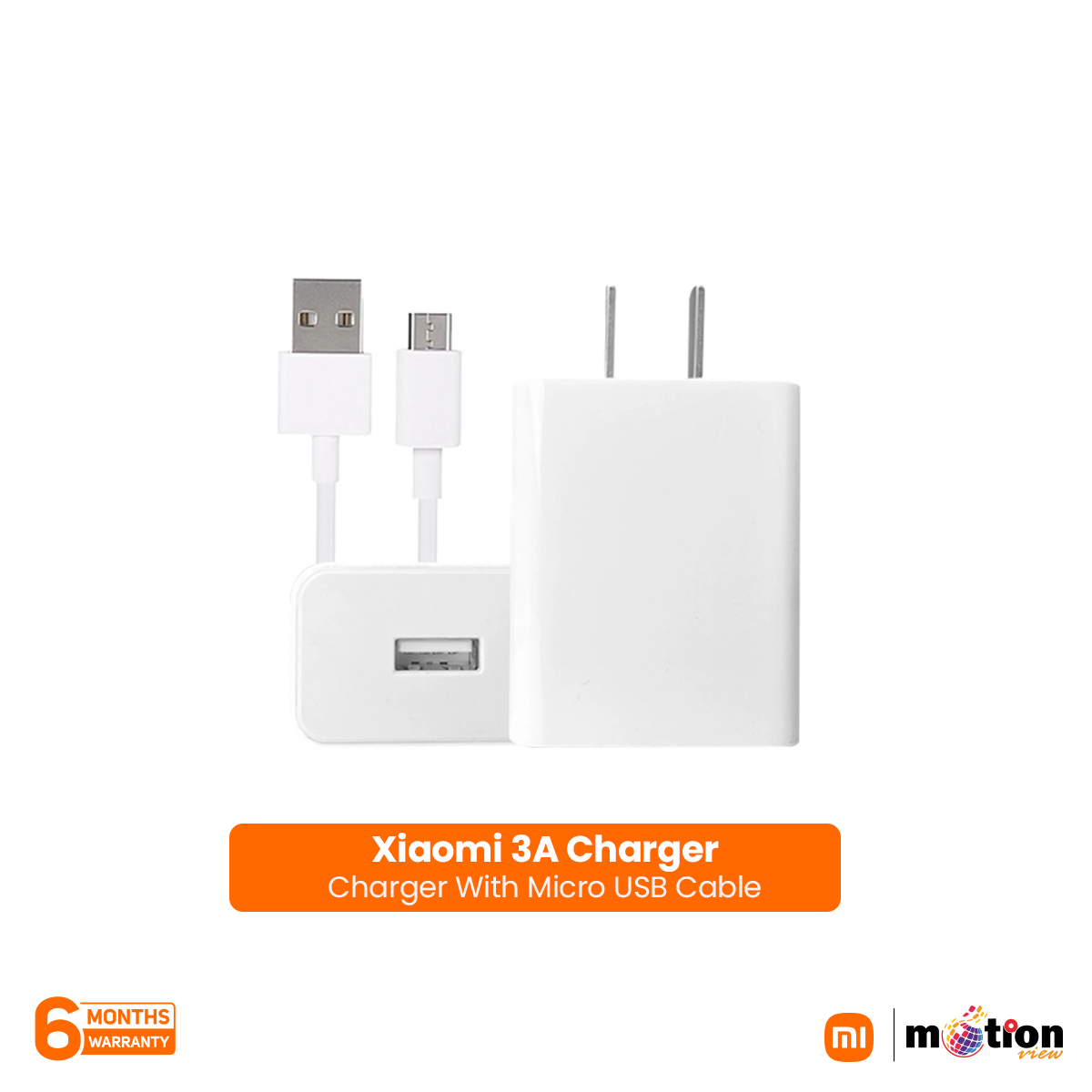 Picture of Xiaomi 3A Charging Adapter with Micro USB Cable - White