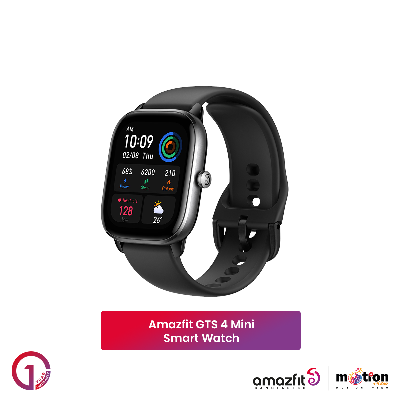 Picture of Amazfit GTS 4 Mini 5 ATM Water Proof,SPO2 Monitor, Stress Level Monitor Smart Watch Global Version With Smart Recognition & 120+ Sports Mode