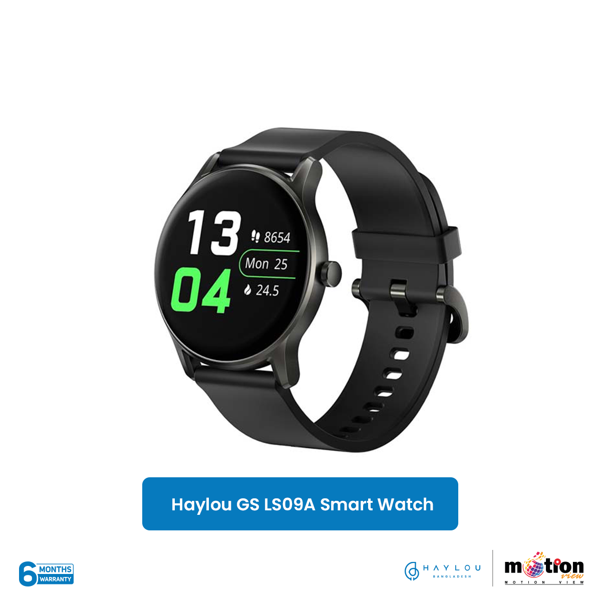 Picture of Haylou LS09A 5.1 Bluetooth ,1.28-inch TFT display Smart Watch Global Version With 240*240 Resolution & IP68 waterproof grade  - Black