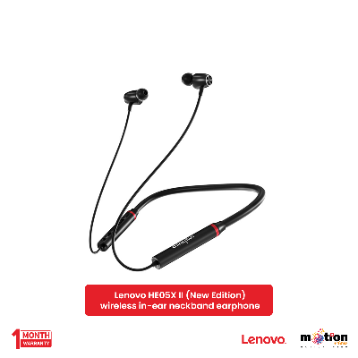 Picture of LENOVO Thinkplus HE05X 2nd Gen Wireless Bluetooth 5.0 Headset Magnetic Neckband Earphones Stereo Sports Headphone - Black