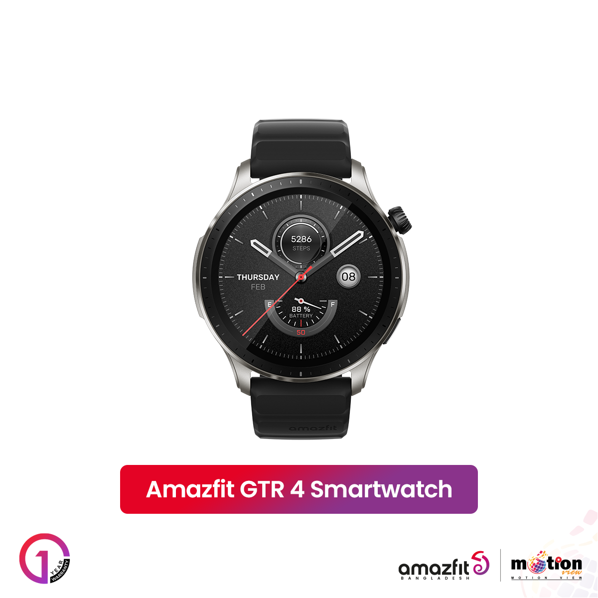 Picture of Amazfit GTR 4 AMOLED  Classic Navigation Crown, B.Phone Call, Music Storage , Offline Voice Assistant , BioTracker 4.0 & alexa Smart Watch with 5 ATM Water-resistance & 150+ Sports Mode