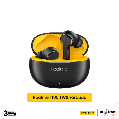 Picture of Realme TechLife Buds T100 , 10mm Dynamic Bass Driver for Real HD Sound & AI ENC for Calls Earbuds With Bluetooth 5.3