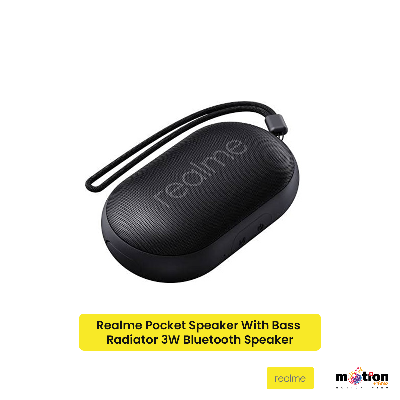Picture of Realme Pocket Speaker With Bass Radiator 3W & IPX5 Water Resistant Bluetooth Speaker With Type C Charging  - Black