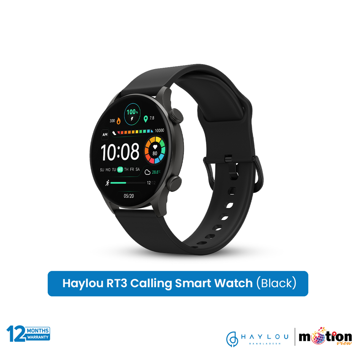 Picture of Haylou Solar Plus RT3 LS16 AMOLED Display Bluetooth Calling Smartwatch & 105 Sport Modes With IP68 Waterproof