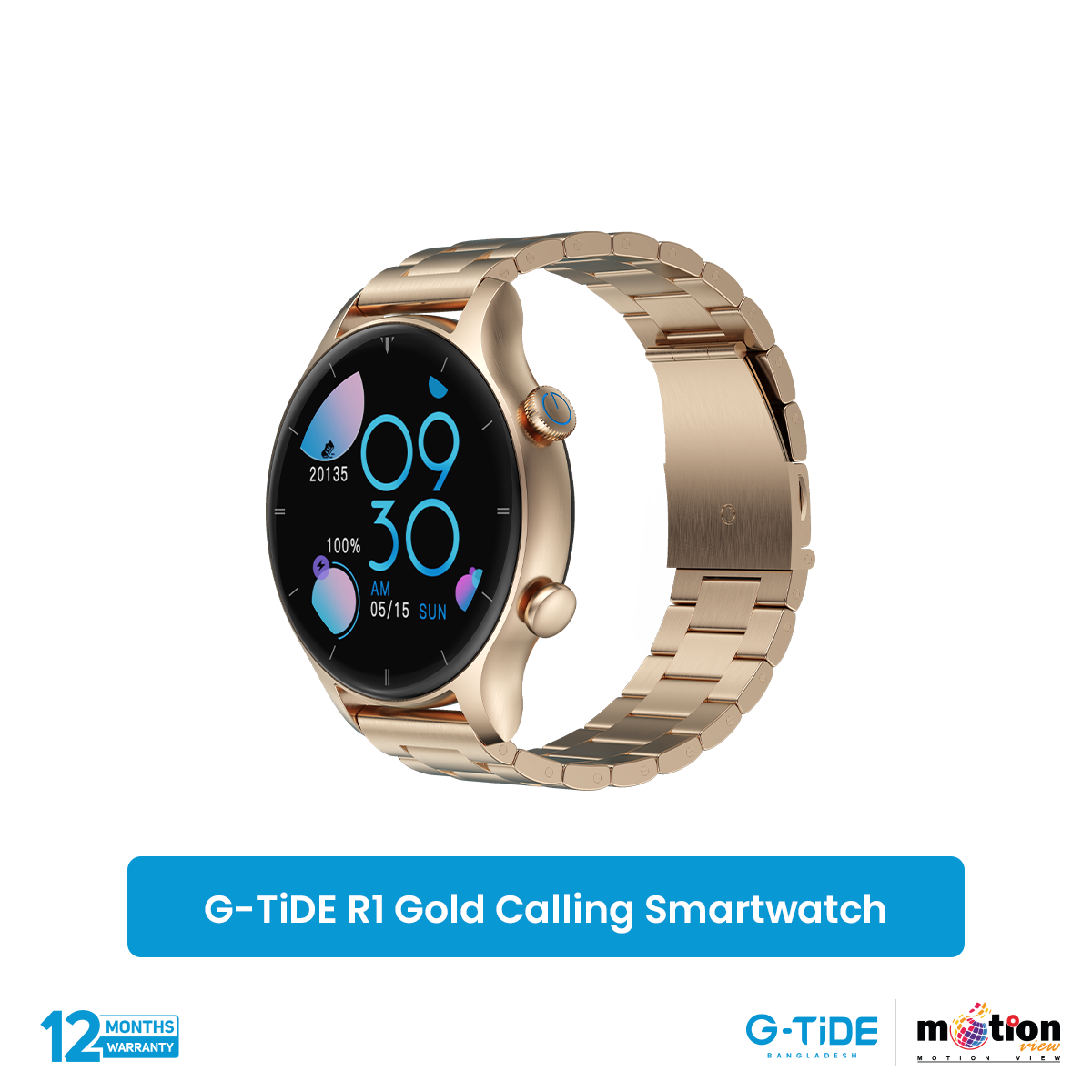 Picture of G-TiDE R1 Bluetooth Calling IP68 Waterproof Smartwatch with Spo2 Measurement
