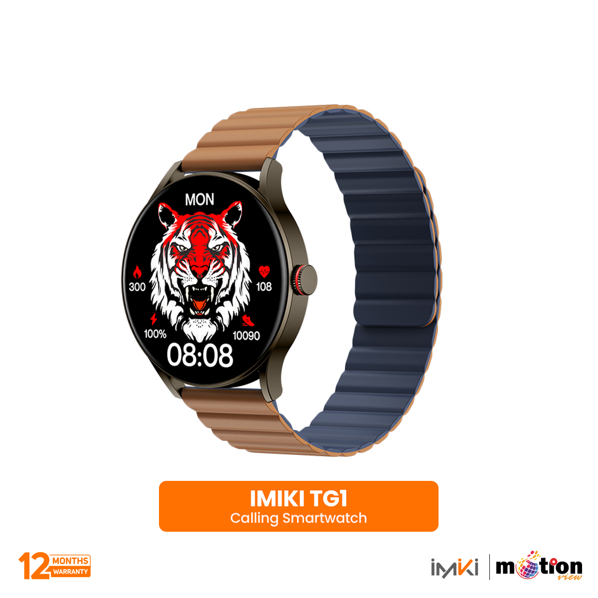 Picture of IMIKI TG1 Bluetooth Calling Blood Pressure Monitor Smart Watch With Always On Display & ( Dual Strap )