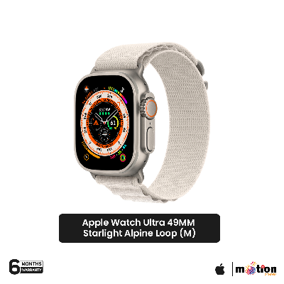 Picture of Apple Watch Ultra [GPS + Cellular 49mm] Smart Watch w/Rugged Titanium Case & Orange Alpine Loop . Fitness Tracker, Precision GPS, Action Button, Extra-Long Battery Life, Brighter Retina Display [ Medium ]