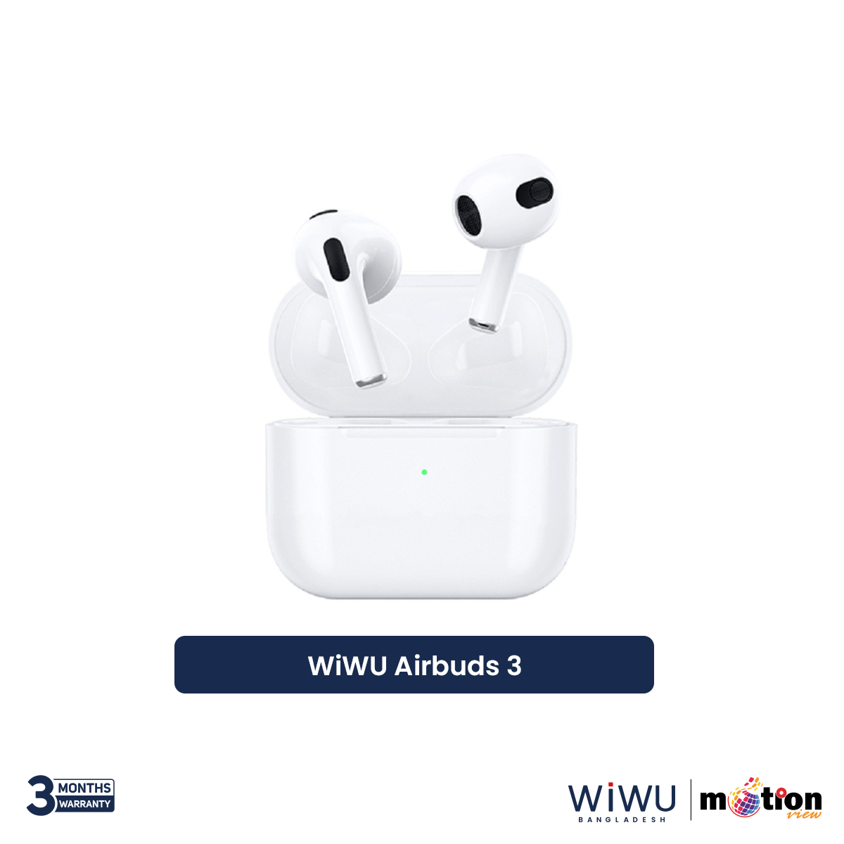 Picture of WiWU Airbuds 3 HF Sound Magsafe Charging With Silicone Case & 1M Lightning Cable - White