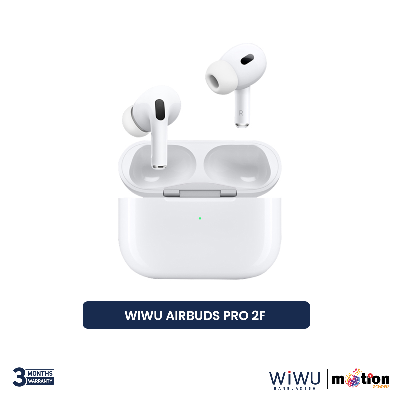 Picture of WiWU Airbuds Pro 2F ENC HF Sound with Silicone Case , Lanyard & 1M Lightning Cable - White