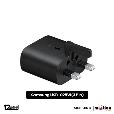 Picture of Samsung 25W PD Super Fast travel Adapter 3 pin - Black (Model -TA800)
