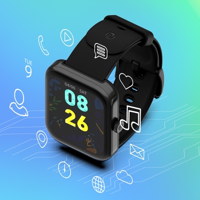 Picture of Noise Pulse 2 Max 1.85" TFT Display, Bluetooth Calling Smart Watch, 10 Days Battery, 550 NITS Brightness, Smart DND, 100 Sports Modes, Smartwatch - Black