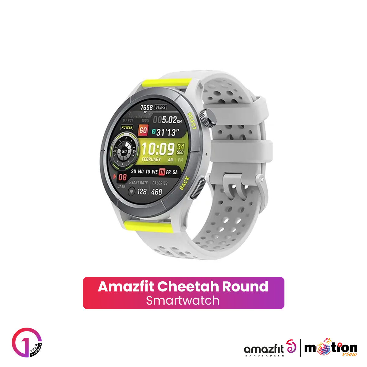 Picture of Amazfit Cheetah 1.39" AMOLED Dual-Band With Streamlined Sports Design (Round)-  Speedster Grey