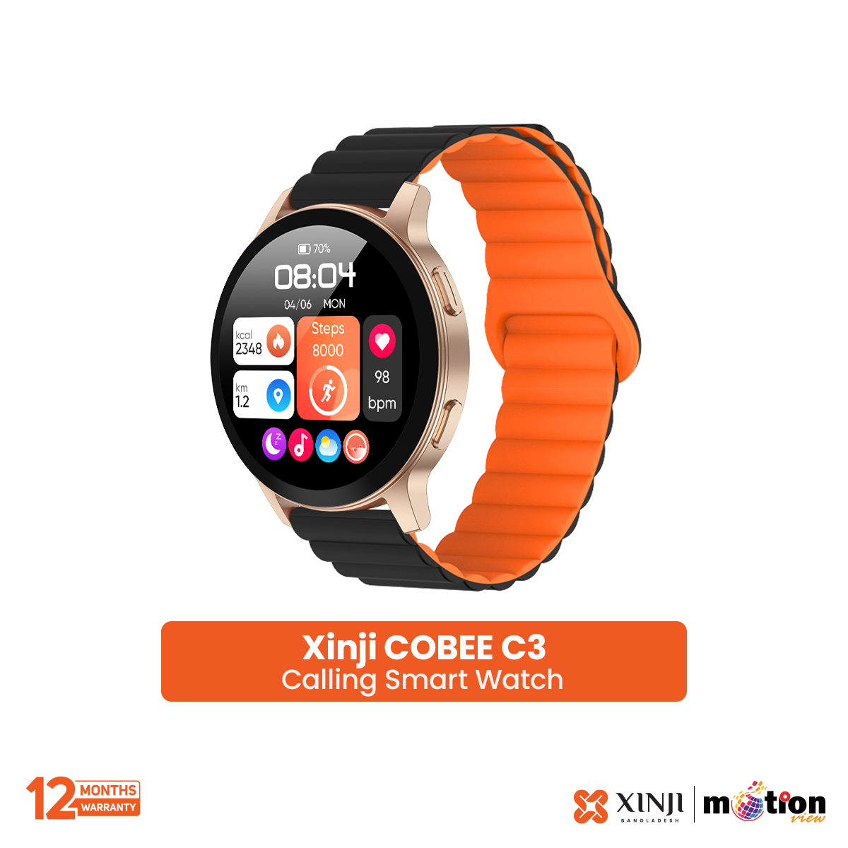 Picture of Xinji COBEE C3 1.43 Inches BT Calling Smart Watch With Magnetic Strap