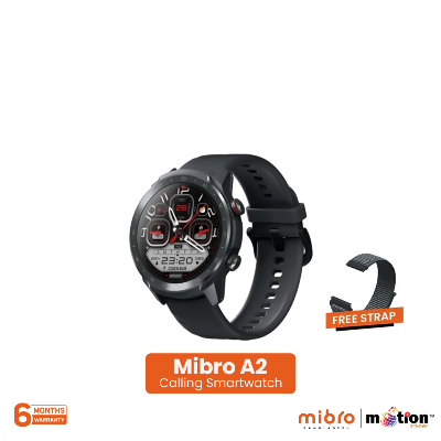 Picture of Mibro A2 Calling Smart Watch Sportylooks 2ATM With Dual Straps - Black