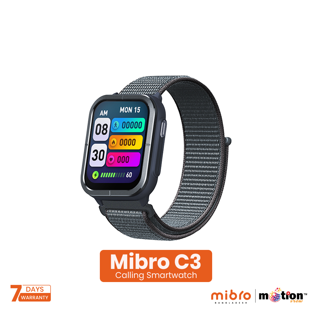 Picture of Mibro C3 Calling smart Watch 2ATM with Dual Straps - Navy Blue