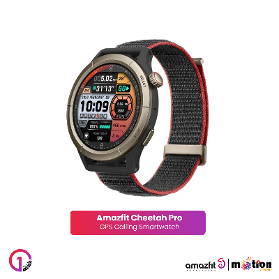 Picture of Amazfit cheetah Pro 1 45" AMOLED Corning Gorilla Glass 3 Dual Band 5ATM Sports Design (Round)- Run Track Black