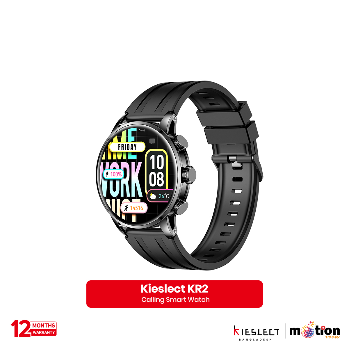 Picture of Kieslect KR2 AMOLED 1.43 Inch Calling Smart Watch with Dual Strap & Protector