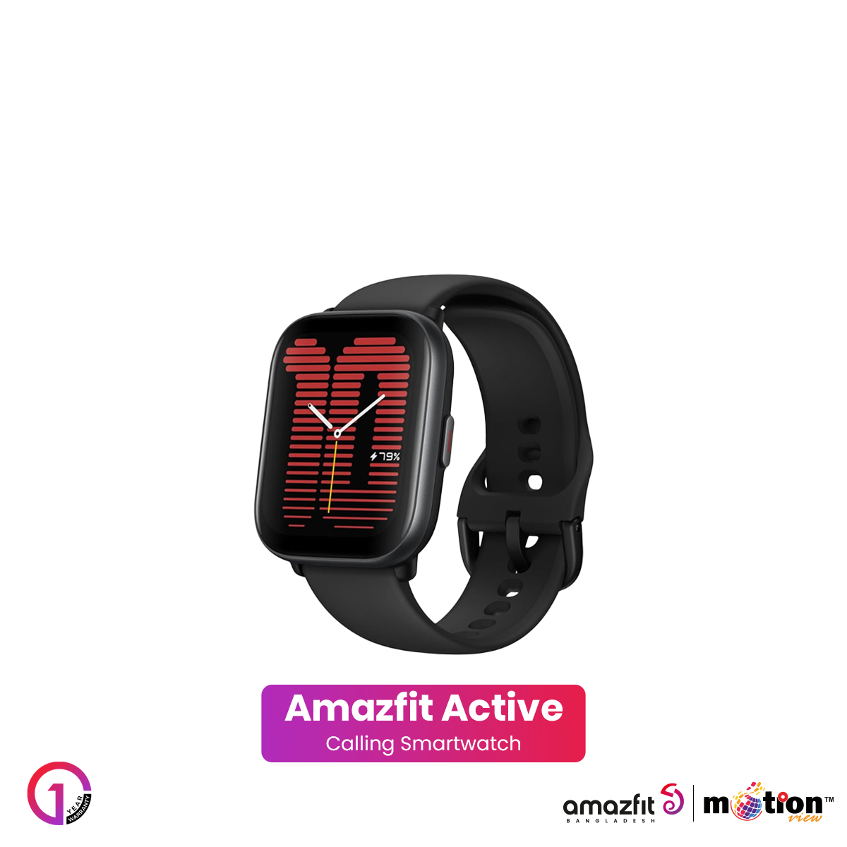 Picture of Amazfit Active 1.75" AMOLED Display & Alexa Built-in Smart Watch with AI Fitness Exercise Coach,  Bluetooth Calling Smart Watch