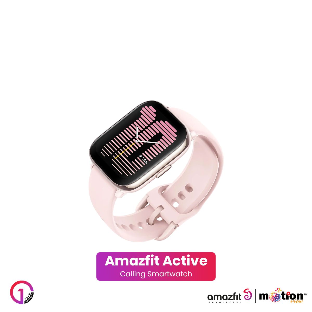 Picture of Amazfit Active 1.75" AMOLED Display & Alexa Built-in Smart Watch with AI Fitness Exercise Coach,  Bluetooth Calling Smart Watch