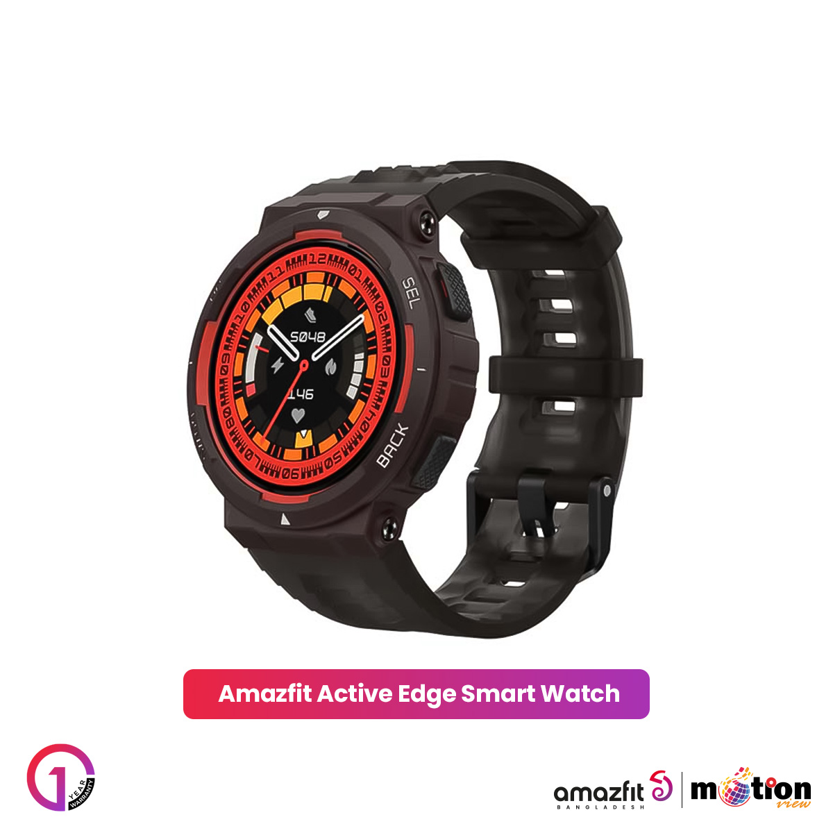 Picture of Amazfit Active Edge Smart Watch with Stylish Rugged Sport & Fitness Design,  10 ATM Water Resistant