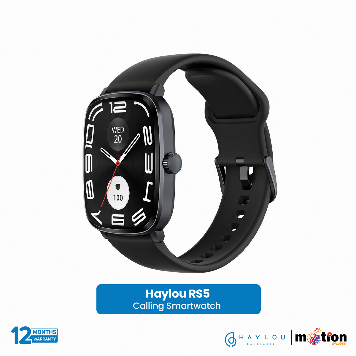 Picture of Haylou RS5 2.01” AMOLED HD Display Bluetooth Calling Smartwatch - Black
