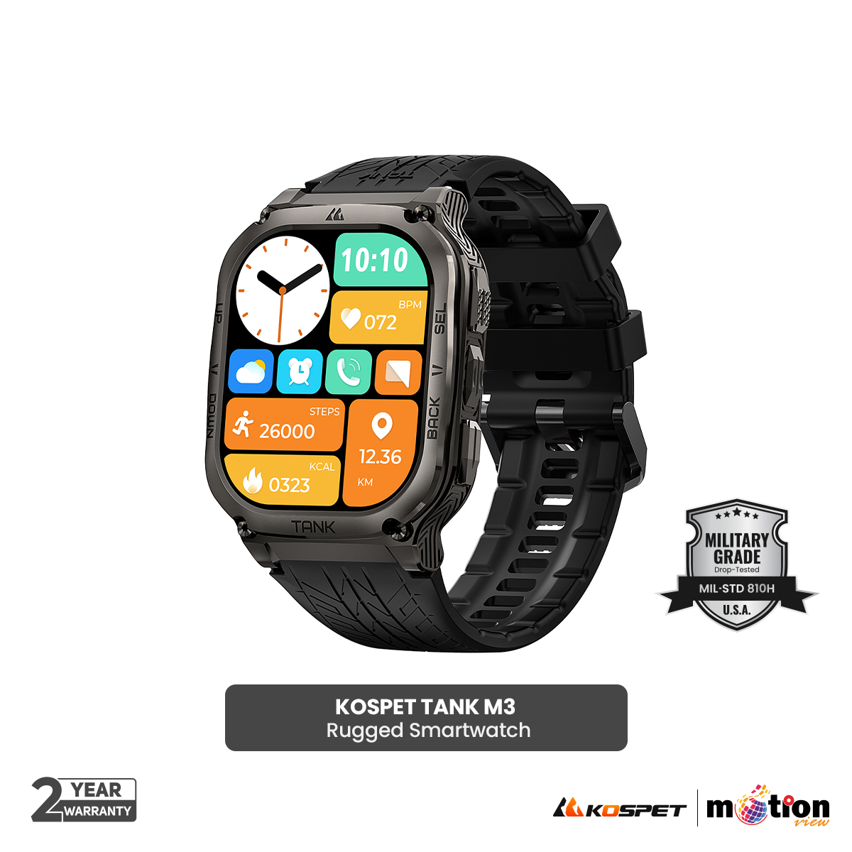 Picture of KOSPET TANK M3  Smartwatches For Men Women Smartwatch 480mAh Digital Fitness AMOLED AOD Bluetooth Watches